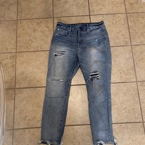 GAP Distressed Skinny Jeans in Blue